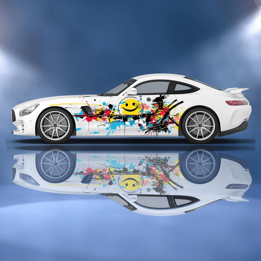 Colored Japanese Samurai Graff - Car Accessories Japanese ulasan dan harga