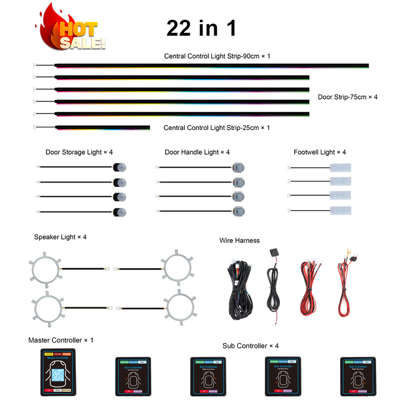 22 in 1 Dream Color RGB Dynami - Led Interior Ambient Light ulasan dan harga