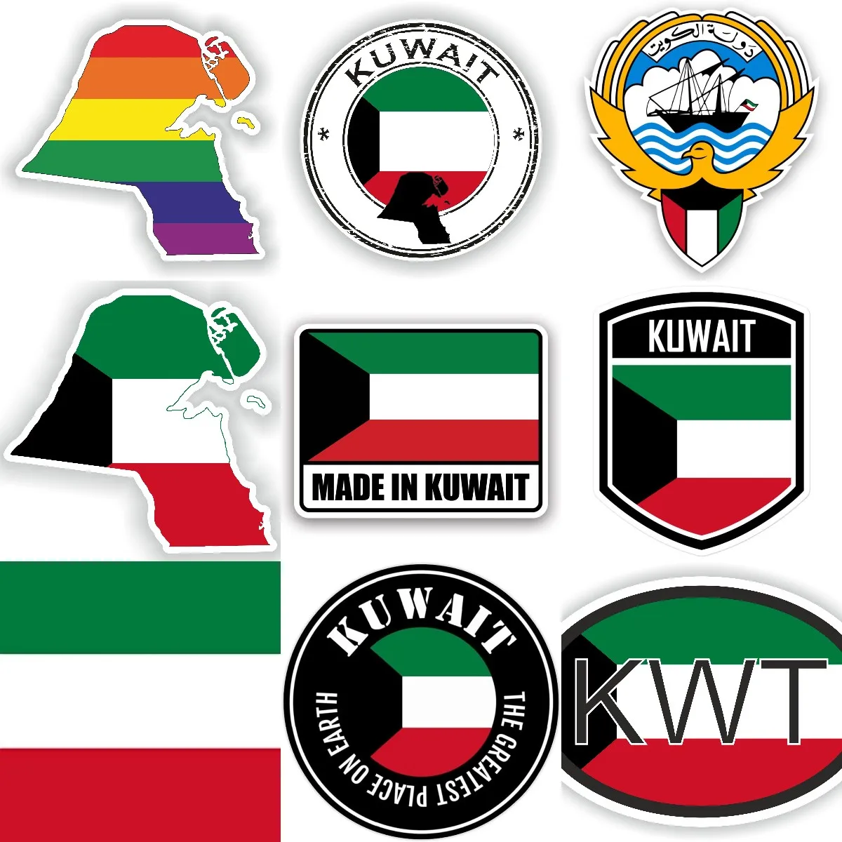 KWT Kuwait Flag Map National E - Car Accessories Kuwait ulasan dan harga