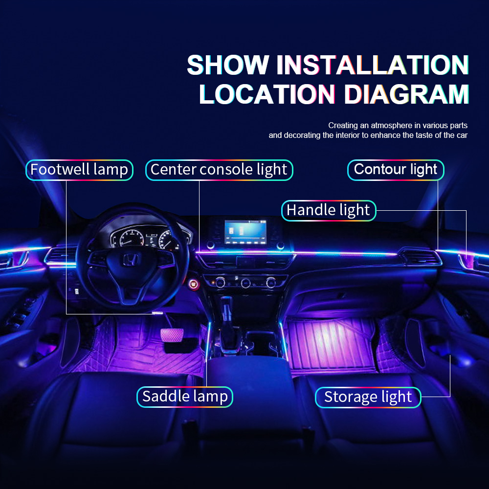 6/10/14/18 in 1 Led Acrylic Ca - Led Interior Ambient Light ulasan dan harga
